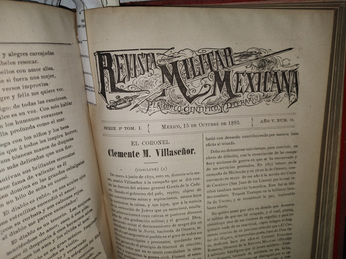 65- Revista Militar Mexicana - Varios Números - 1893