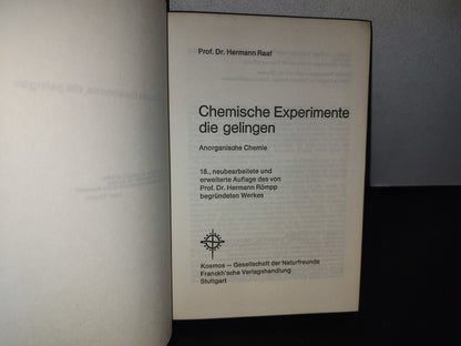 128- Alemán. Chemische Experimente Die Gelingen - Prof. Dr. Hermann Raaf - 1976