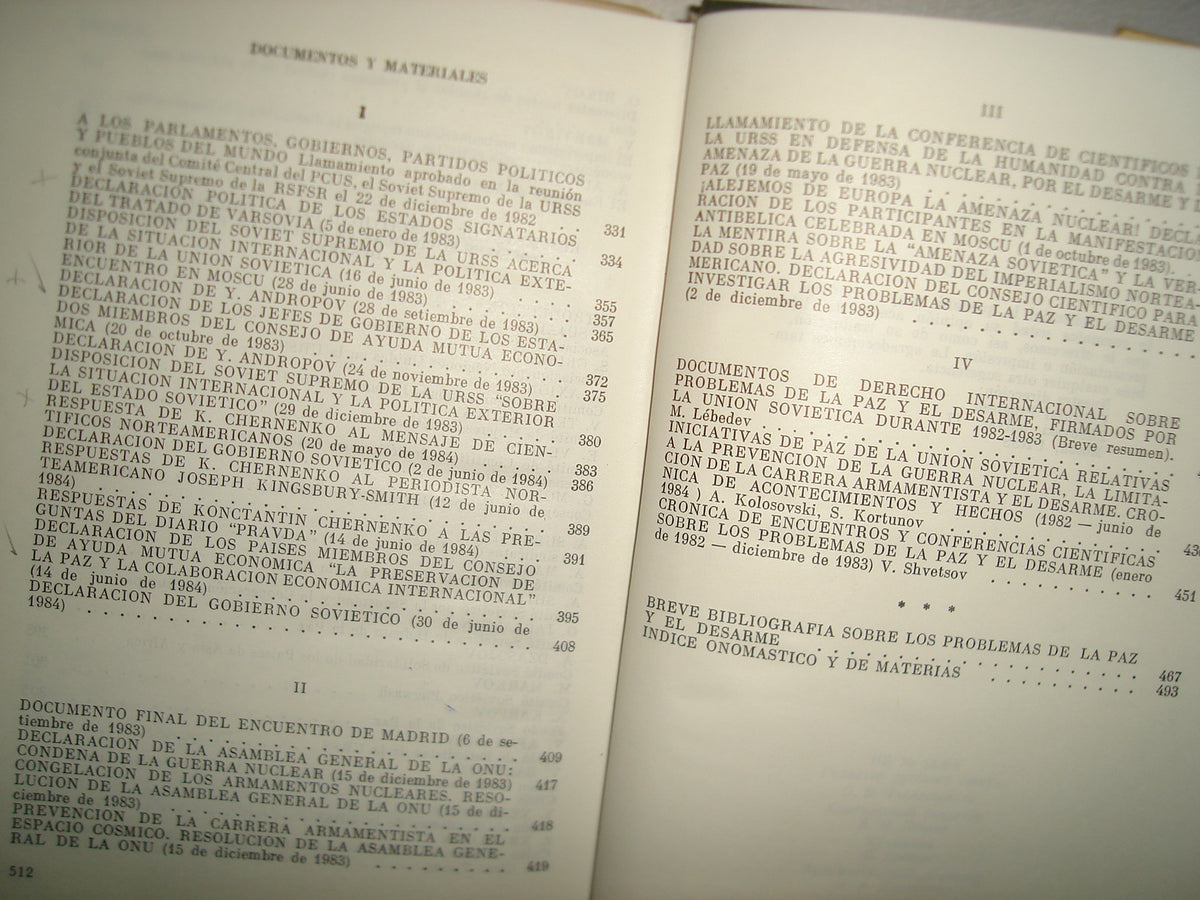 169- La Paz Y El Desarme. Investigaciones Científicas - Editorial Progreso, Moscú, 1984