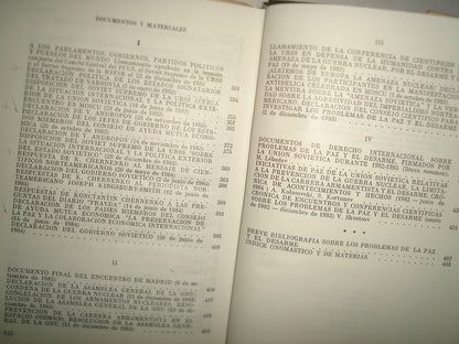 169- La Paz Y El Desarme. Investigaciones Científicas - Editorial Progreso, Moscú, 1984