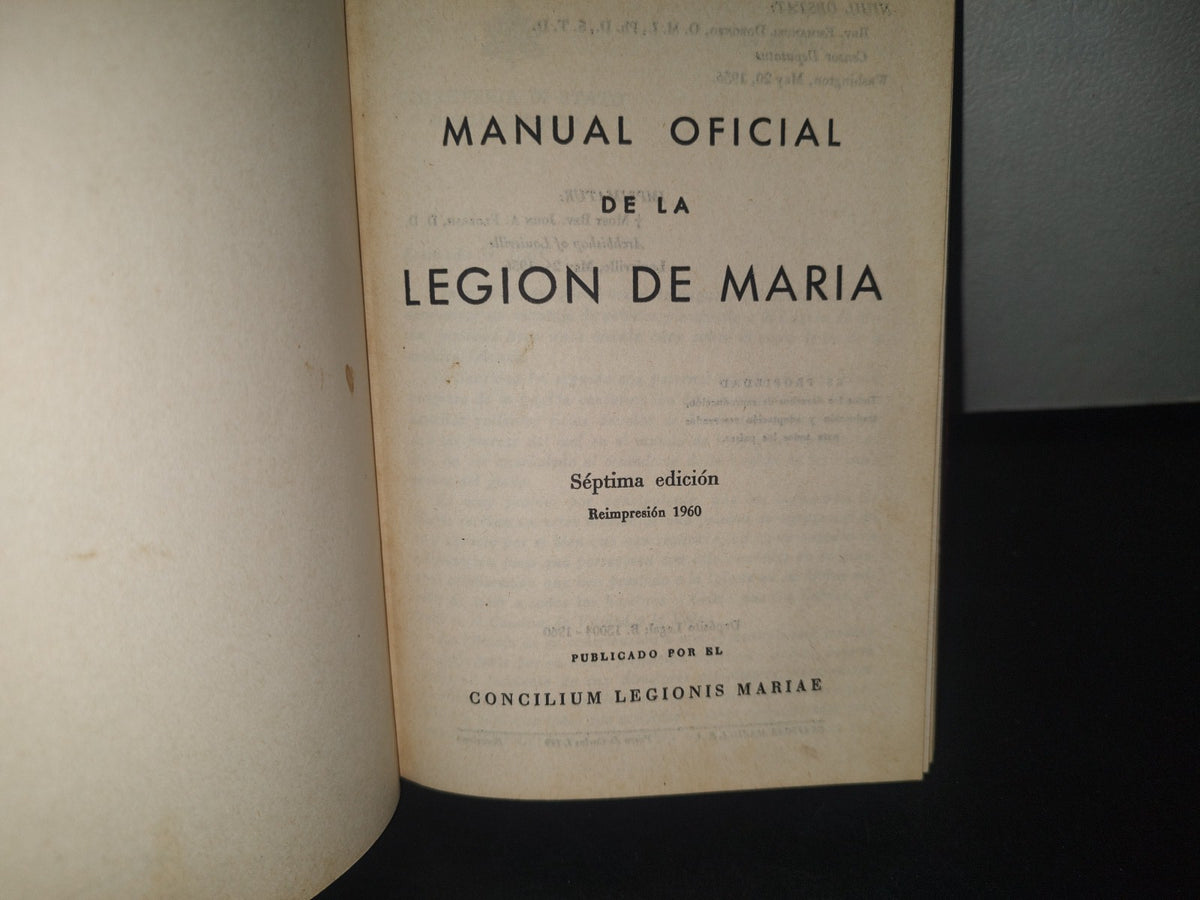 23- Manual Oficial De La Legión De María - Concilium Legionis Mariae - 1960