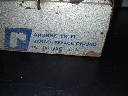 A3- Alcancía De Lámina Vintage. Banco Refaccionario De Jalisco S. A. - 70'S