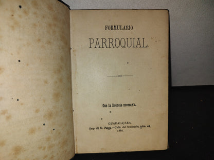 64- Formulario Parroquial. Con La Licencia Necesaria - Guadalajara 1886