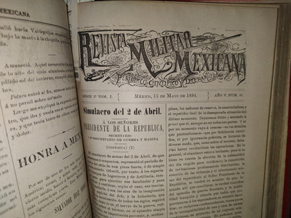 65- Revista Militar Mexicana - Varios Números - 1893