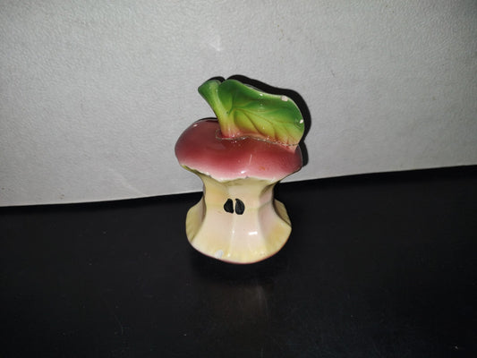 A3- Pieza De Cerámica Esmaltada. Salero En Forma De Manzana Mordida - 80'S