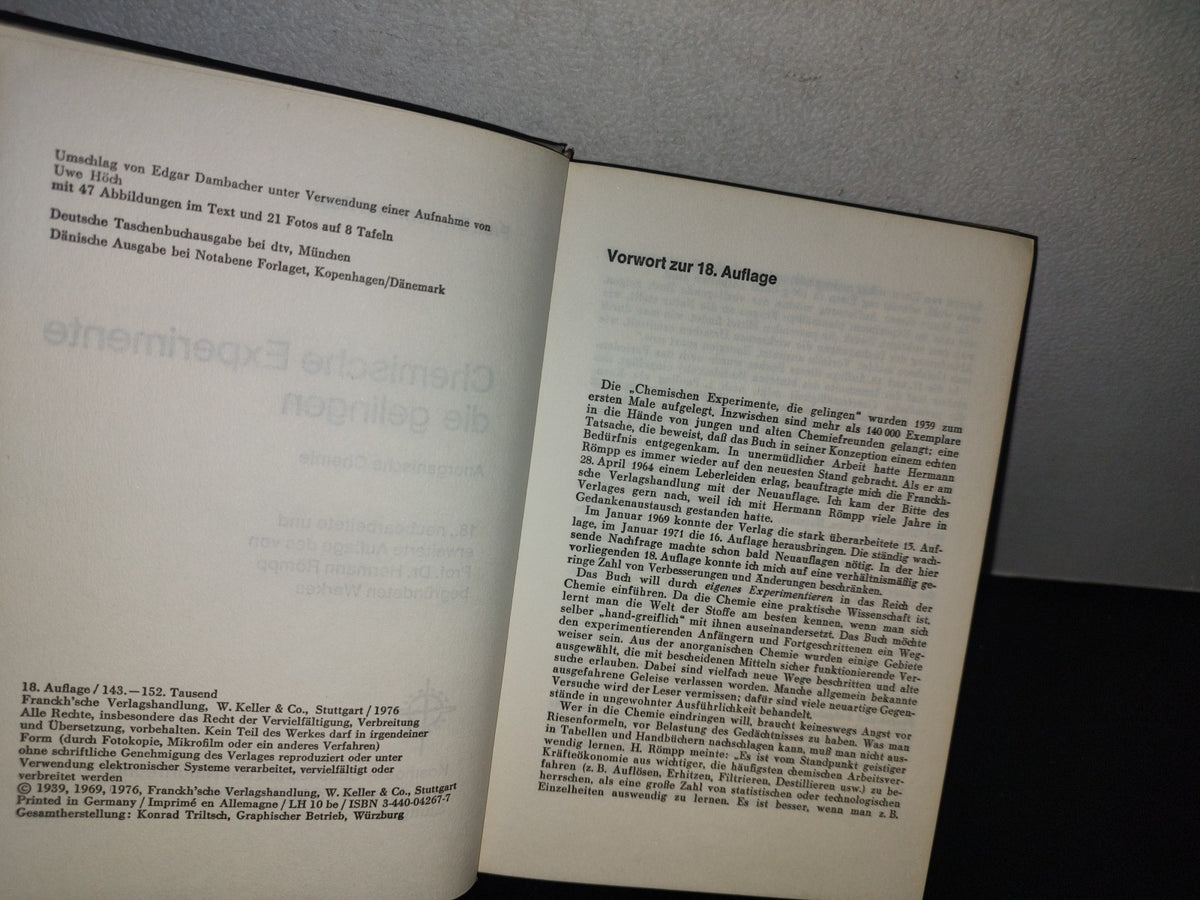 128- Alemán. Chemische Experimente Die Gelingen - Prof. Dr. Hermann Raaf - 1976