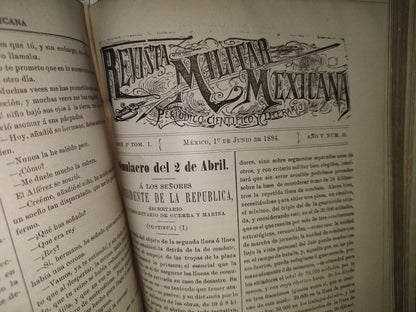 65- Revista Militar Mexicana - Varios Números - 1893