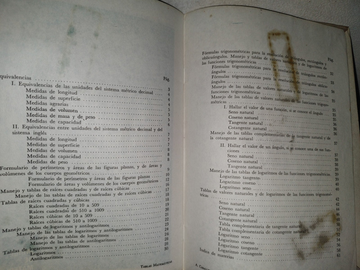 114- Tablas Matemáticas - Arquímedes Caballero C. - Editorial Esfinge