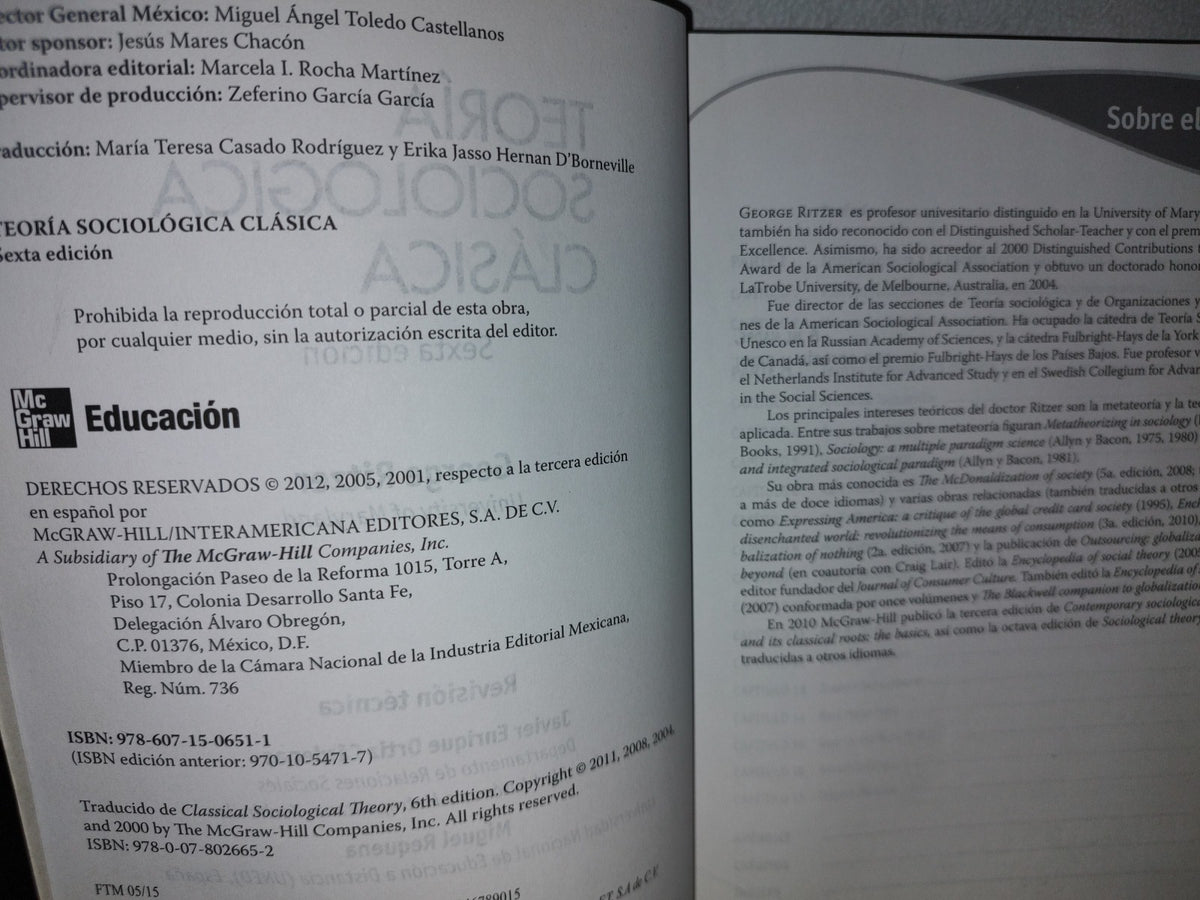 68- Teoría Sociológica Clásica - George Ritzer - 2012