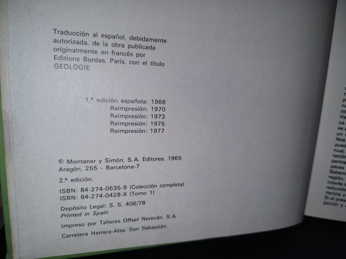 188- Geología. Las Ciencias Naturales. Montaner Y Simon S. A. - 1965