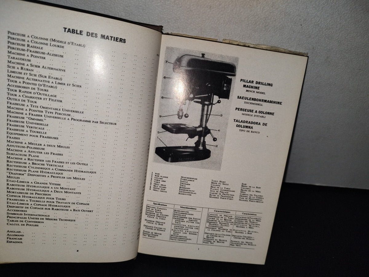 180- Máquinas Para Utillaje. En 4 Idiomas - H. E. Horten - Editorial Blume - Primera Edición 1966