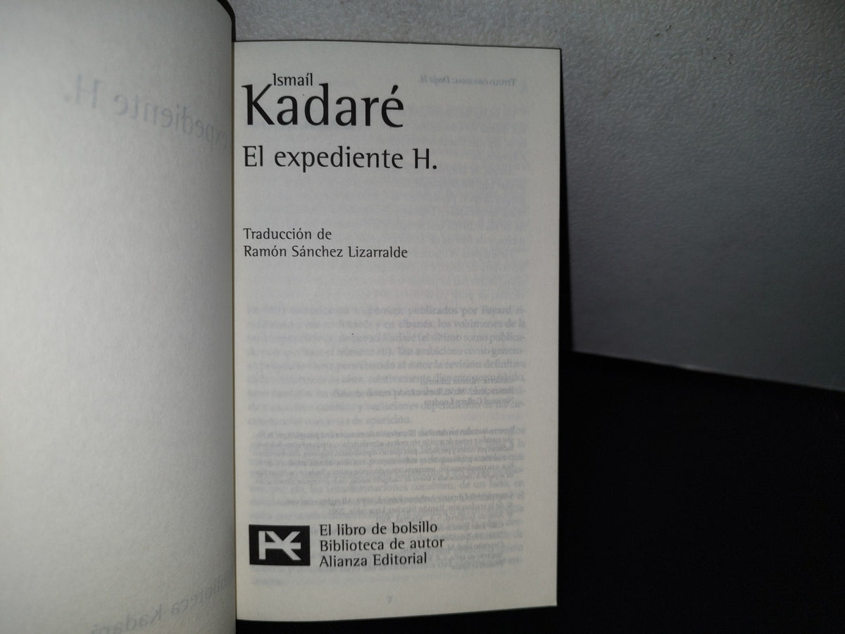 78- El Expediente H. - Ismaíl Kadaré - 2001