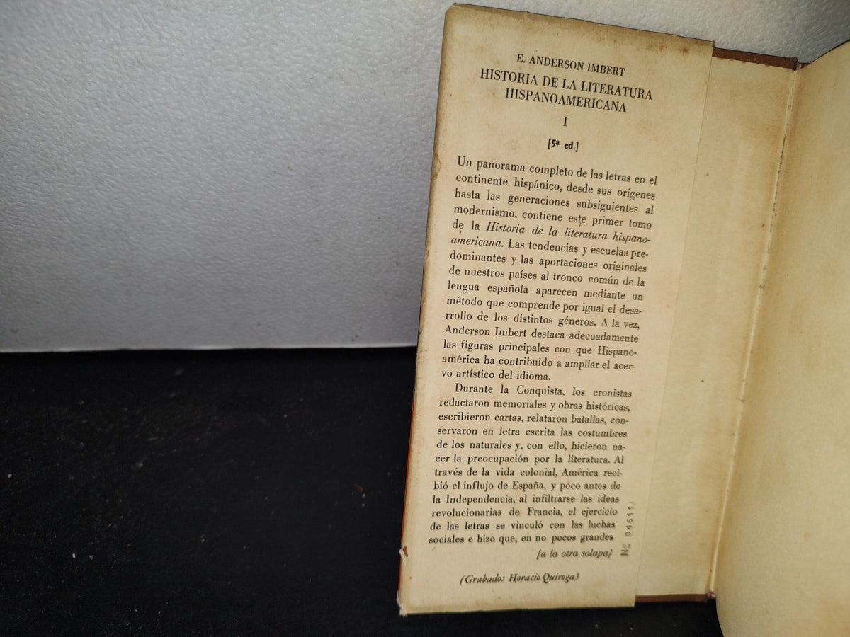 66- E. Anderson Imbert: Historia De La Literatura Hispanoamericana. Los 2 Tomos En Tapa Dura - Breviarios. Fondo De Cultura Económica - 1965