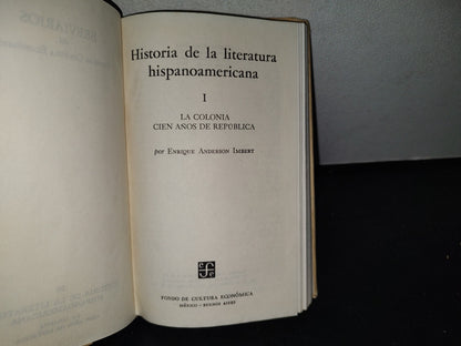 66- E. Anderson Imbert: Historia De La Literatura Hispanoamericana. Los 2 Tomos En Tapa Dura - Breviarios. Fondo De Cultura Económica - 1965