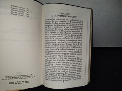 66- E. Anderson Imbert: Historia De La Literatura Hispanoamericana. Los 2 Tomos En Tapa Dura - Breviarios. Fondo De Cultura Económica - 1965