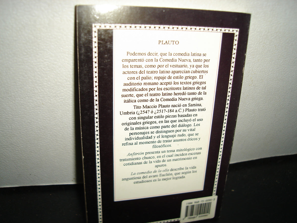 24- La Comedia De La Olla, O El Avaro / El Anfitrión - Plauto - Editores Mexicanos Unidos