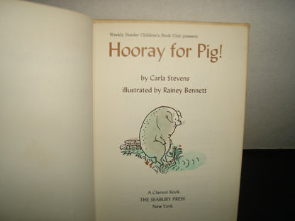 3- Cuento Vintage - Inglés - Hooray For Pig! - Carla Stevens - 1974