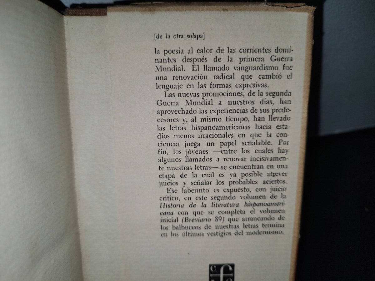 66- E. Anderson Imbert: Historia De La Literatura Hispanoamericana. Los 2 Tomos En Tapa Dura - Breviarios. Fondo De Cultura Económica - 1965