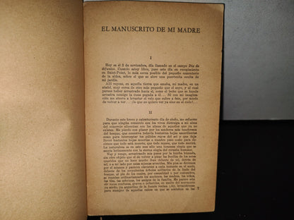 93- El Manuscrito De Mi Madre - Alfonso De Lamartine - Colección Universo - 1A. Ed. 1943