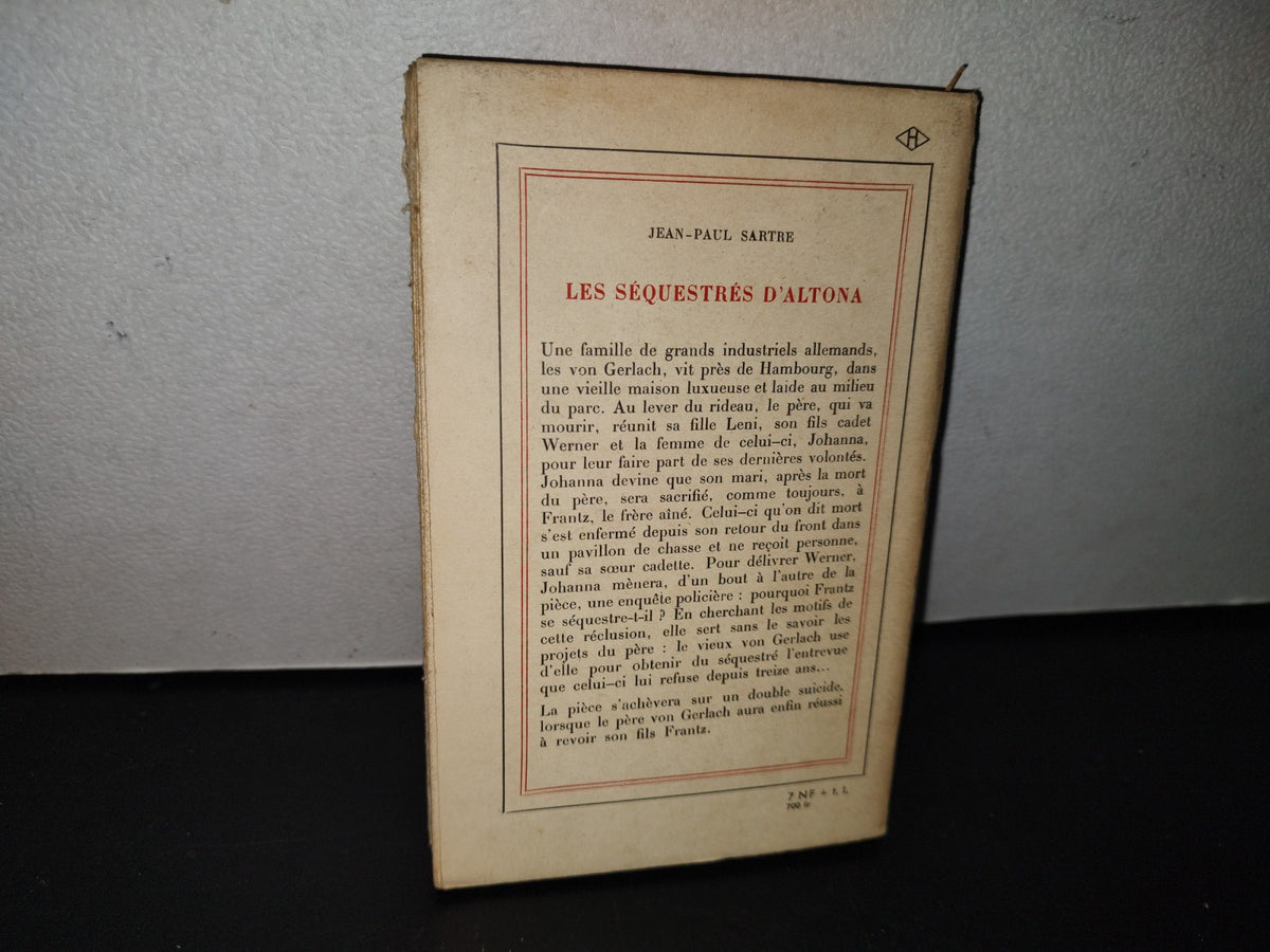 93- Les Séquestrés D'Altona - Jean-Paul Sartre. Pièce En Cinq Actes. Gallimard - 1960