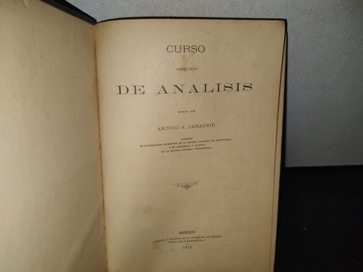 59- Curso Abreviado De Análisis - Arturo A. Lamadrid - 1912