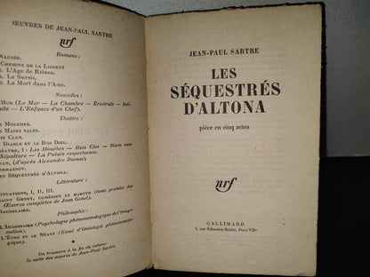 93- Les Séquestrés D'Altona - Jean-Paul Sartre. Pièce En Cinq Actes. Gallimard - 1960