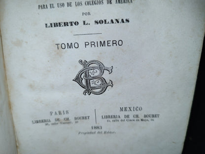 60- Compendio De Matemáticas Puras Y Mixtas. Tomo Primero - José Mariano Vallejo - 1883
