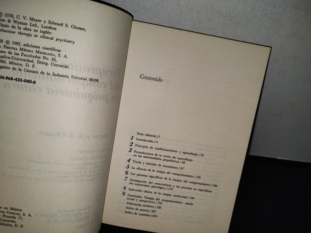 54- Terapéutica Del Comportamiento En Psiquiatría Clínica - C. V. Meyer Y E. S. Chesser
