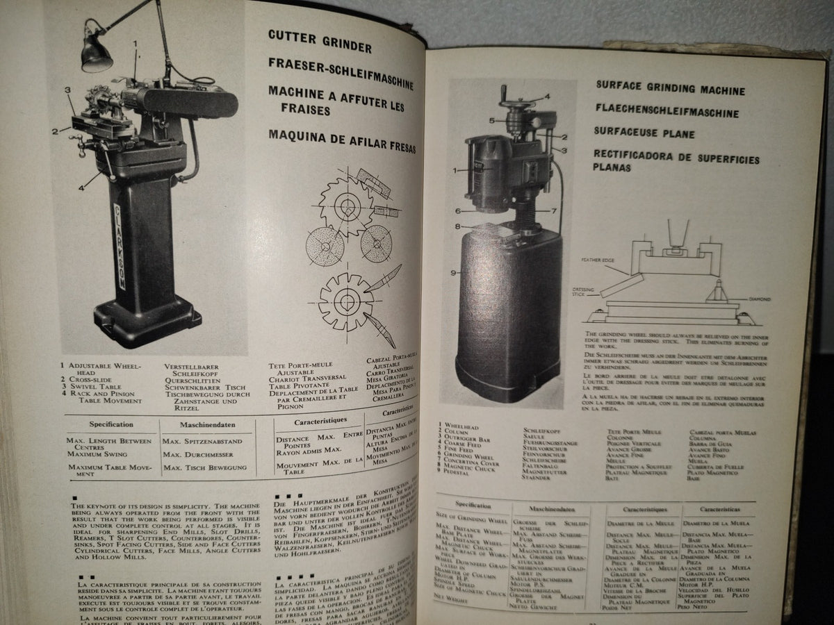 180- Máquinas Para Utillaje. En 4 Idiomas - H. E. Horten - Editorial Blume - Primera Edición 1966