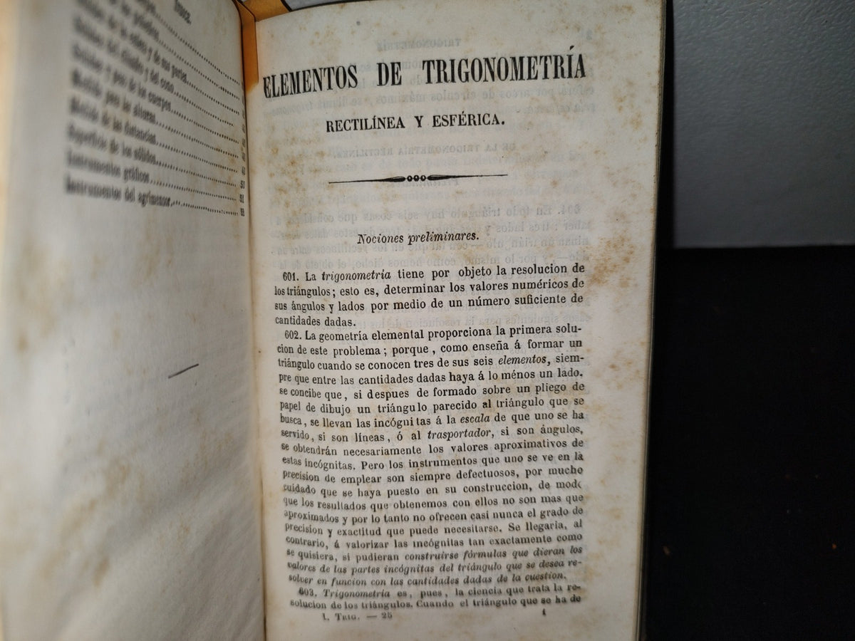 60- Compendio De Matemáticas Puras Y Mixtas. Tomo Primero - José Mariano Vallejo - 1883