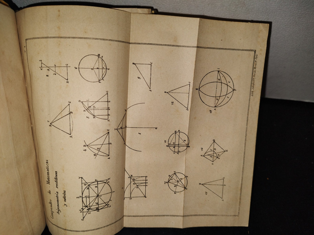 60- Compendio De Matemáticas Puras Y Mixtas. Tomo Primero - José Mariano Vallejo - 1883