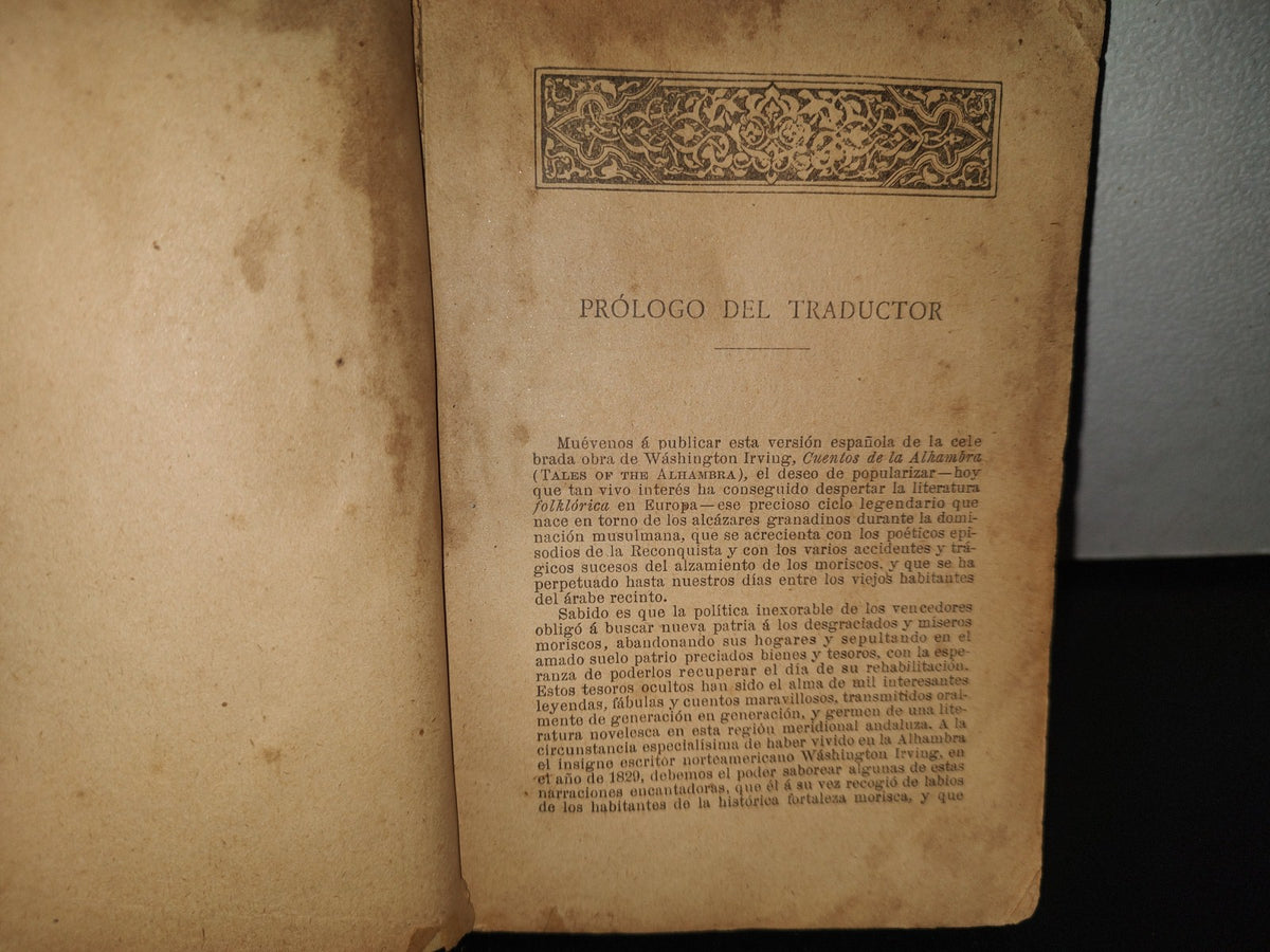 85- Cuentos De La Alhambra - Washington Irving - Editorial Prometeo - 30'S