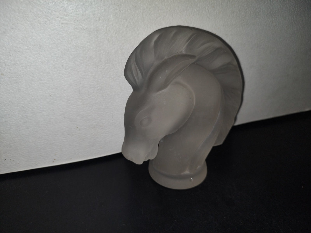 A3- Pieza Maciza De Cristal Esmerilado. Cabeza De Caballo - 80'S - 90'S