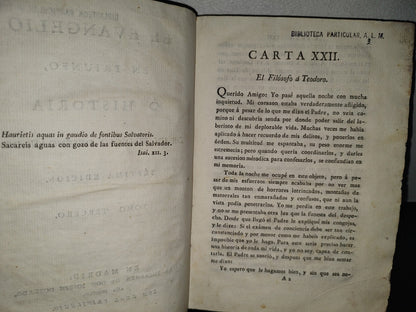 59- El Evangelio En Triunfo O Historia De Un Filósofo Desengañado. Tomo Tercero - 1802