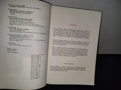 93- Geometría Moderna. Estructura Y Método - Jurgensen, Donnelly, Dolciani - 1982