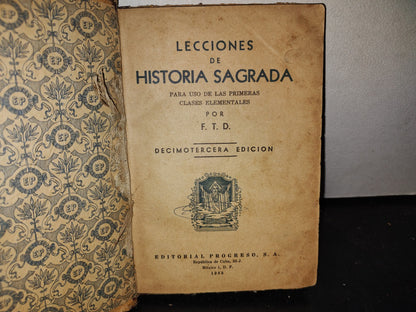 64- Lecciones De Historia Sagrada - F. T. D. - 1963