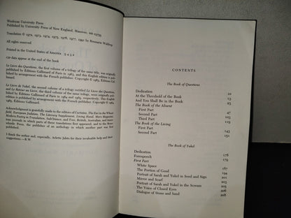 220- The Book Of Questions. Volume I. The Boom Of Questions, The Book Of Yukel, Return To The Book - Edmon Jabès. Wesleyan University Press