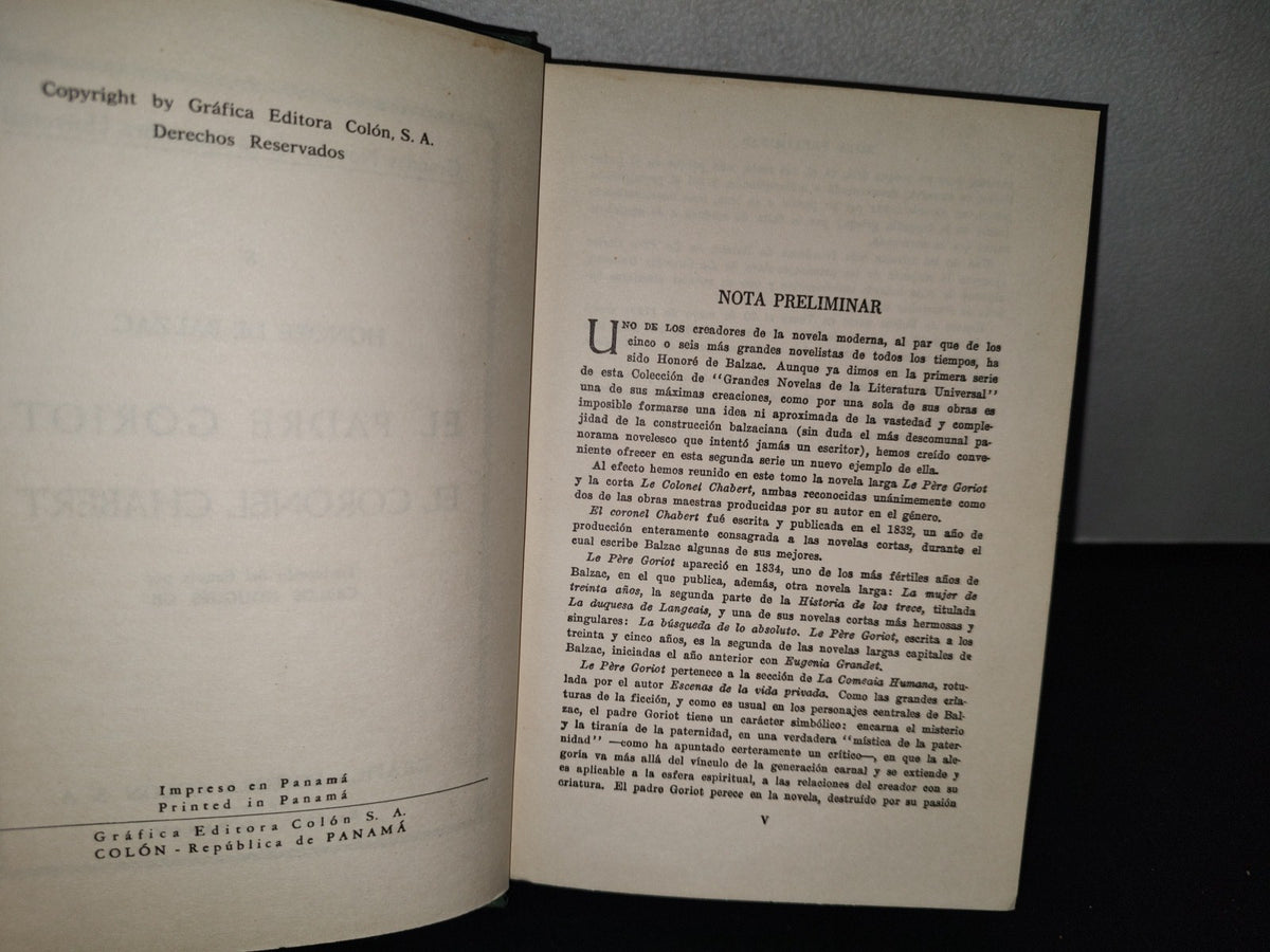 188- El Padre Goriot / El Coronel Chabert - Honoré De Balzac. Gráfica Editora Colón 1964