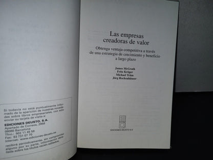 78- Las Empresas Creadoras De Valor - J. Mcgrath, F. Hröger, M. Träm, J. Rockenhäuser