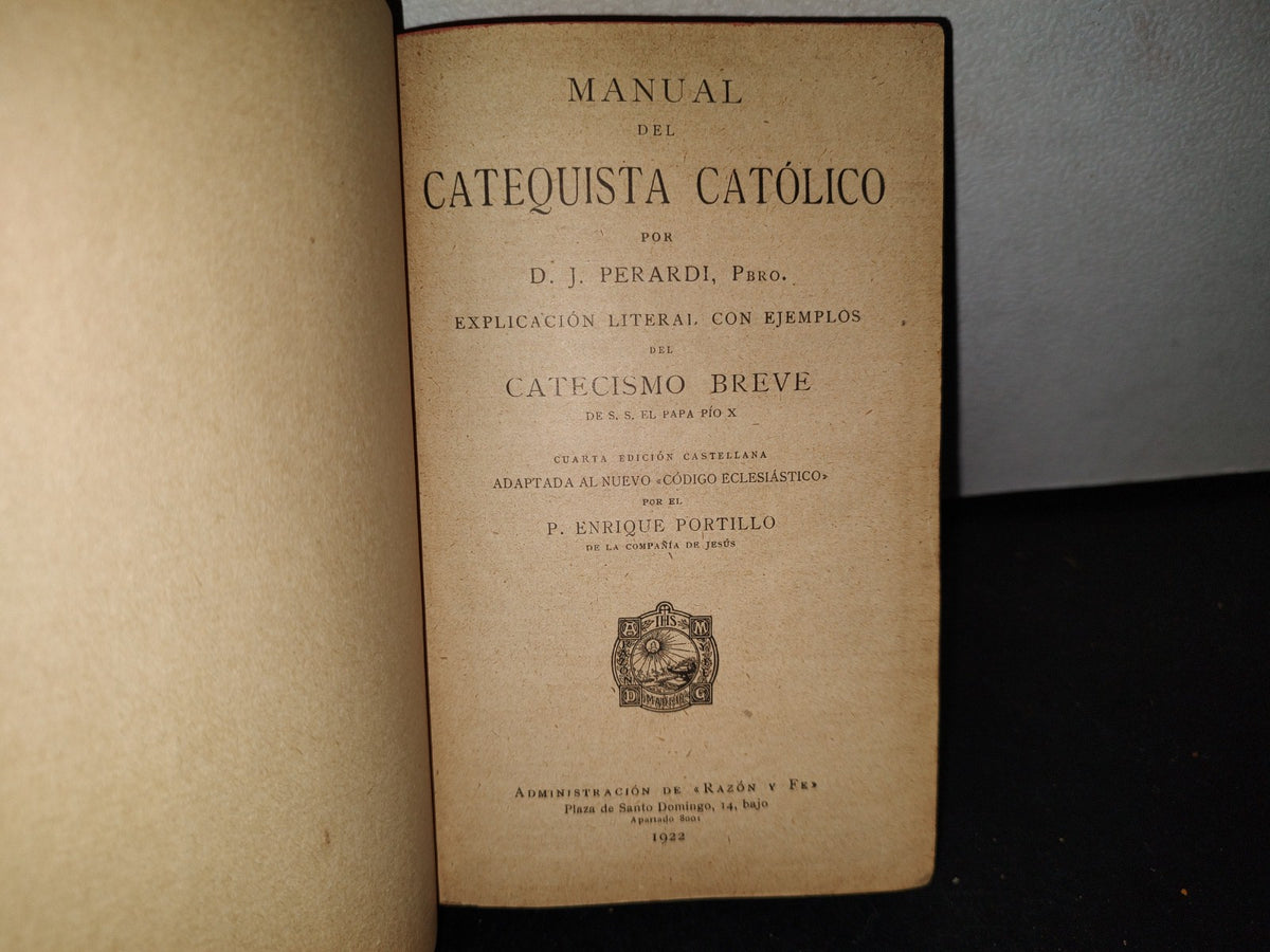60- Manual Del Catequista Católico - D. J. Perardi, Pbro. - 1922