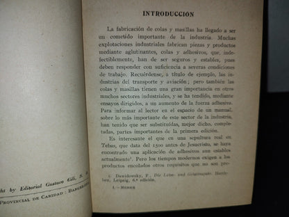 63- Colas Y Masillas - K. Micksch. Editorial Gustavo Gili, S. A. - 1944