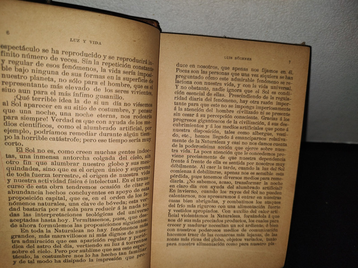 65- Luz Y Vida. El Sol En Sus Relaciones Con La Vida. La Circulación De Las Fuerzas Y El Fin Del Mundo. La Filosofía De La Generación - Luis Büchner - 1900'S