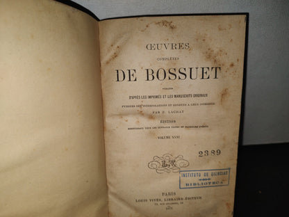59- Oeuvres Completes De Bossuet. Volume XXXI - 1875