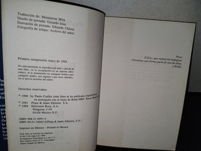 60- Brida - Paulo Coelho - Primera Reimpresión, Mayo, Roca 1994