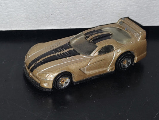 A3- Coche Escala Hot Wheels. Dodge Viper Gts-R - Color Café Con Franja Negra - 2000'S