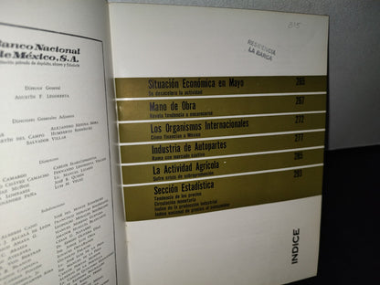 160- Exámen De La Situación Económica De México. Volumen Xlvii, No. 548, Banco Nacional De México S. A., Julio 1971