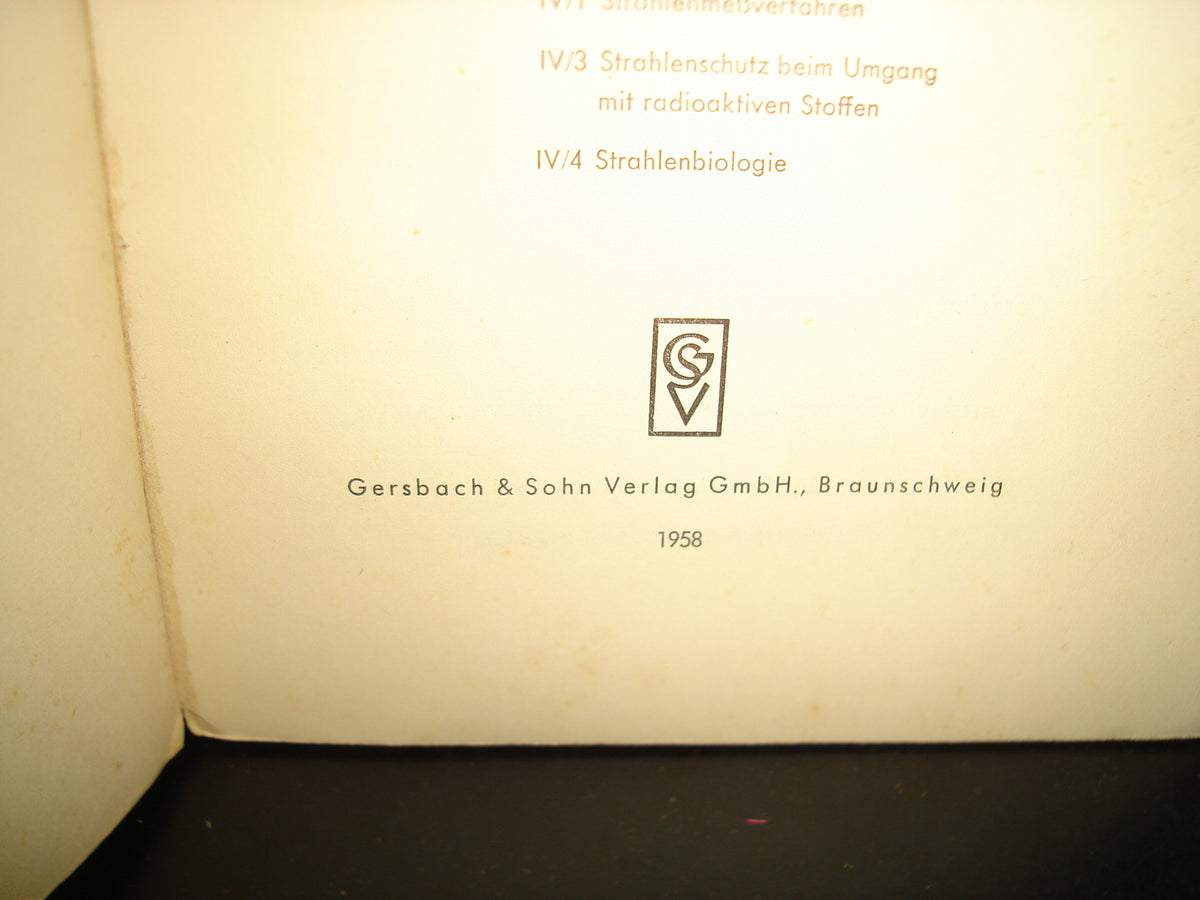 30- Alemán. Deutsche Atomkommission. Fachkommission Strahlenschutz - 1958