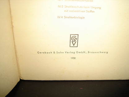 30- Alemán. Deutsche Atomkommission. Fachkommission Strahlenschutz - 1958