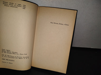 173- Literatura Hebrea Moderna - Simon Halkin - - Fondo De Cultura Económica, México, 1981