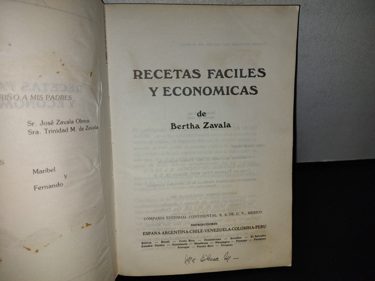 192- Recetas Fáciles Y Económicas De Bertha Zavala - 1983, Primera Publicación